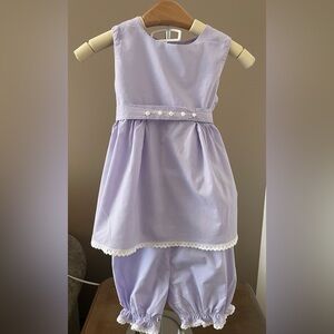 Charming Strausberg Lilac Shorts with Ruffle Trim